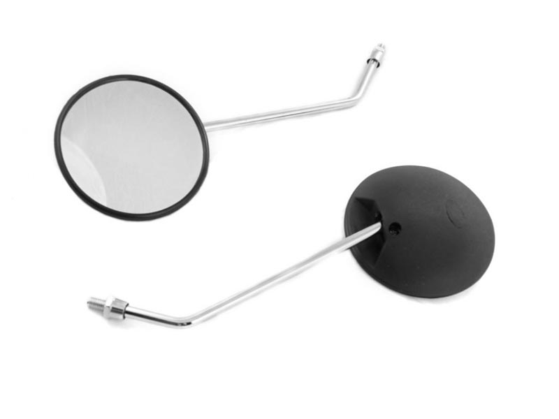 Купить Зеркала заднего вида черное круглое  8мм DELTA (пара) в интернет-магазине zipmoto.ru | Интернет-магазин для японских скутеров